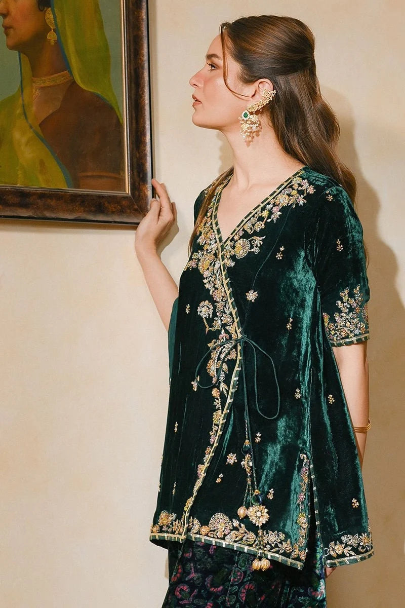 Ansab Jahangir Qissa Luxury Velvets '26 - Saaz Angarkha And Dupatta