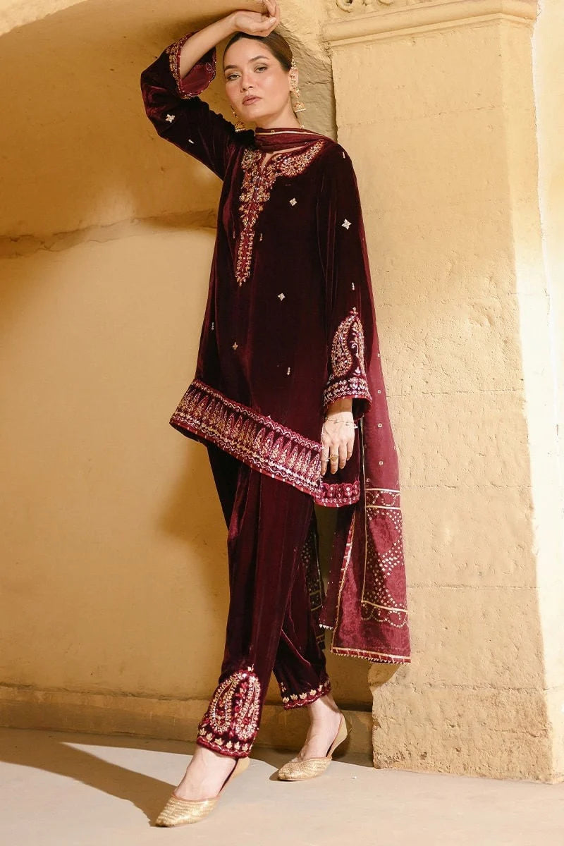 Ansab Jahangir Qissa Luxury Velvets '26 - Kahani Shirt And Dupatta