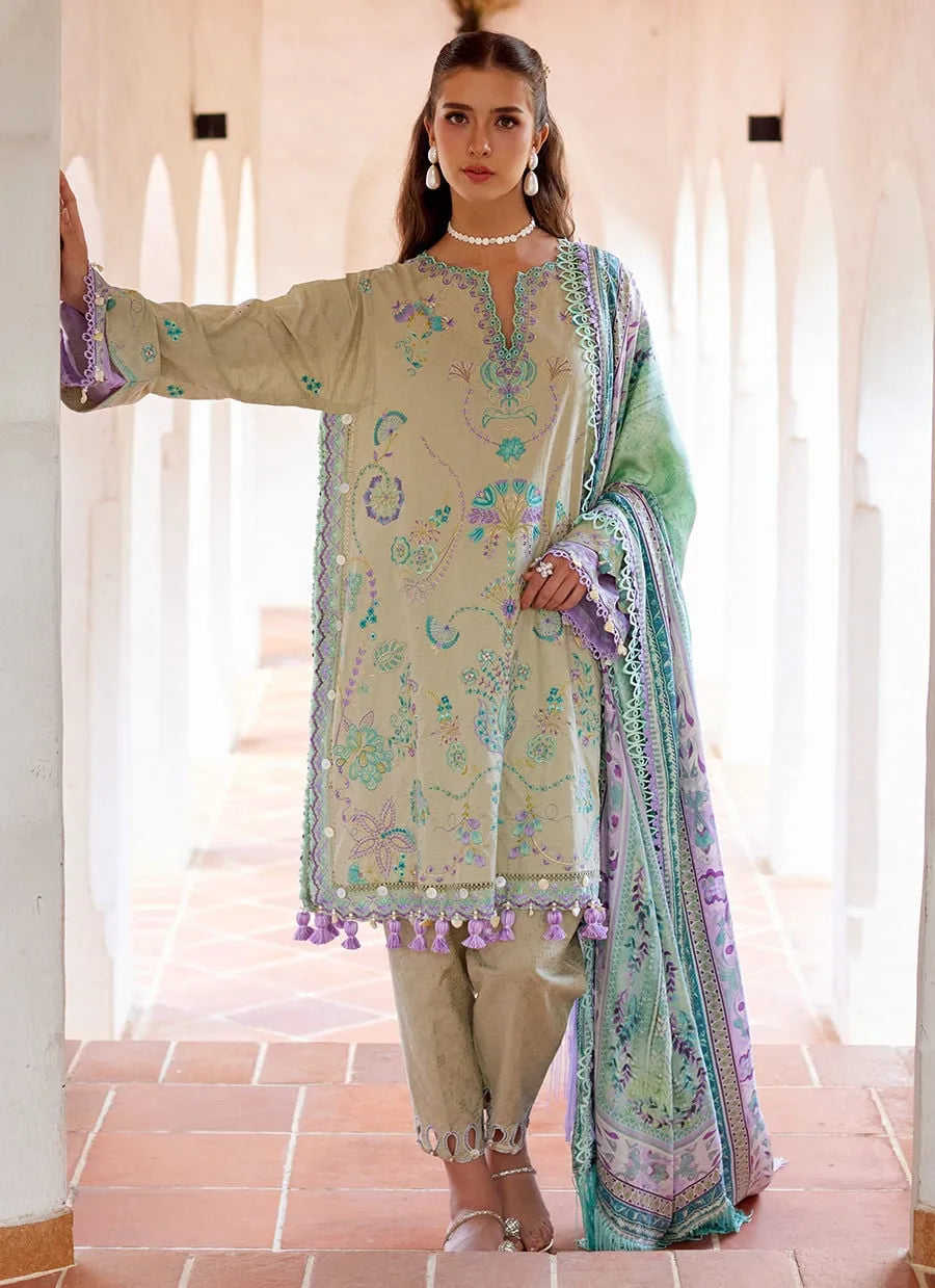 Farah Talib Aziz Luxury Lawn Unstitched '26 - Valeria Olive