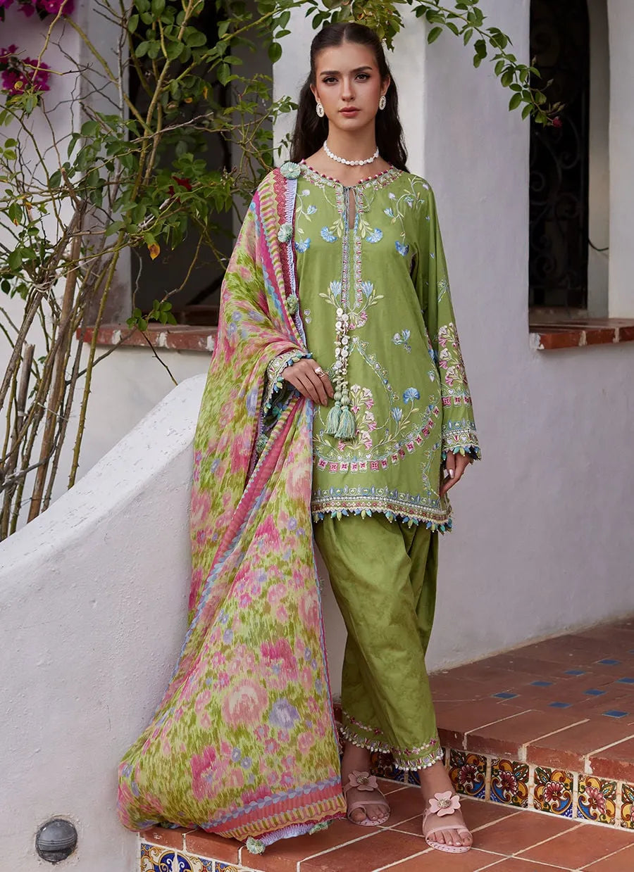 Farah Talib Aziz Luxury Lawn Unstitched '26 - Carmen Kiwi