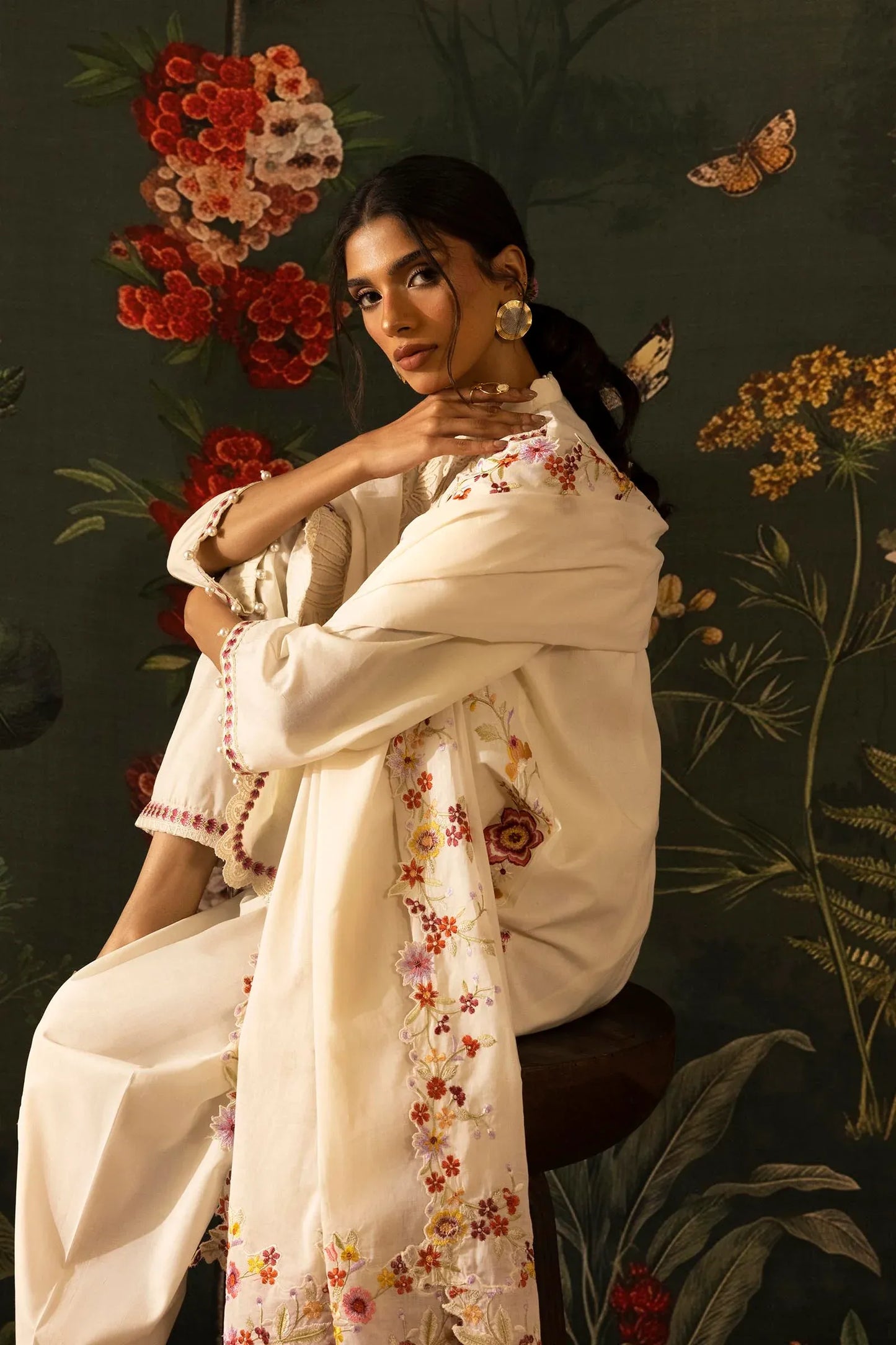 Sana Safinaz Eid Edit '26 - Stitched Embroidered Lawn Shirt+ Shalwar | Ss26sge419p2t