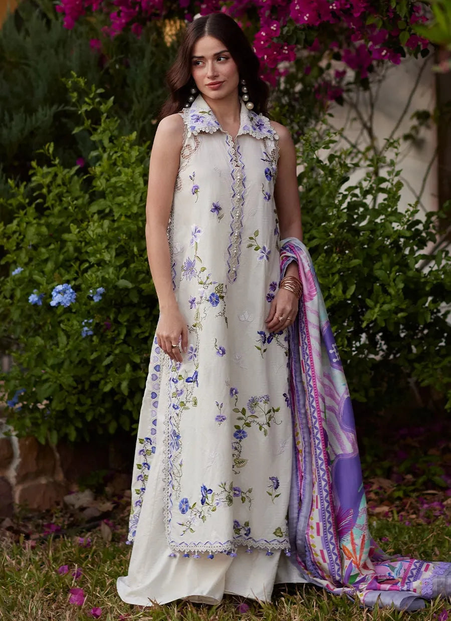 Farah Talib Aziz Luxury Lawn Unstitched '26 - Evita Ivory