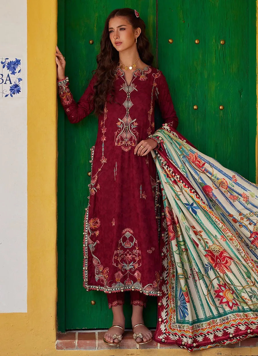 Farah Talib Aziz Luxury Lawn Unstitched '26 - Sofia Scarlet