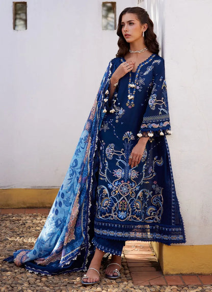 Farah Talib Aziz Luxury Lawn Unstitched '26 - Nia Navy
