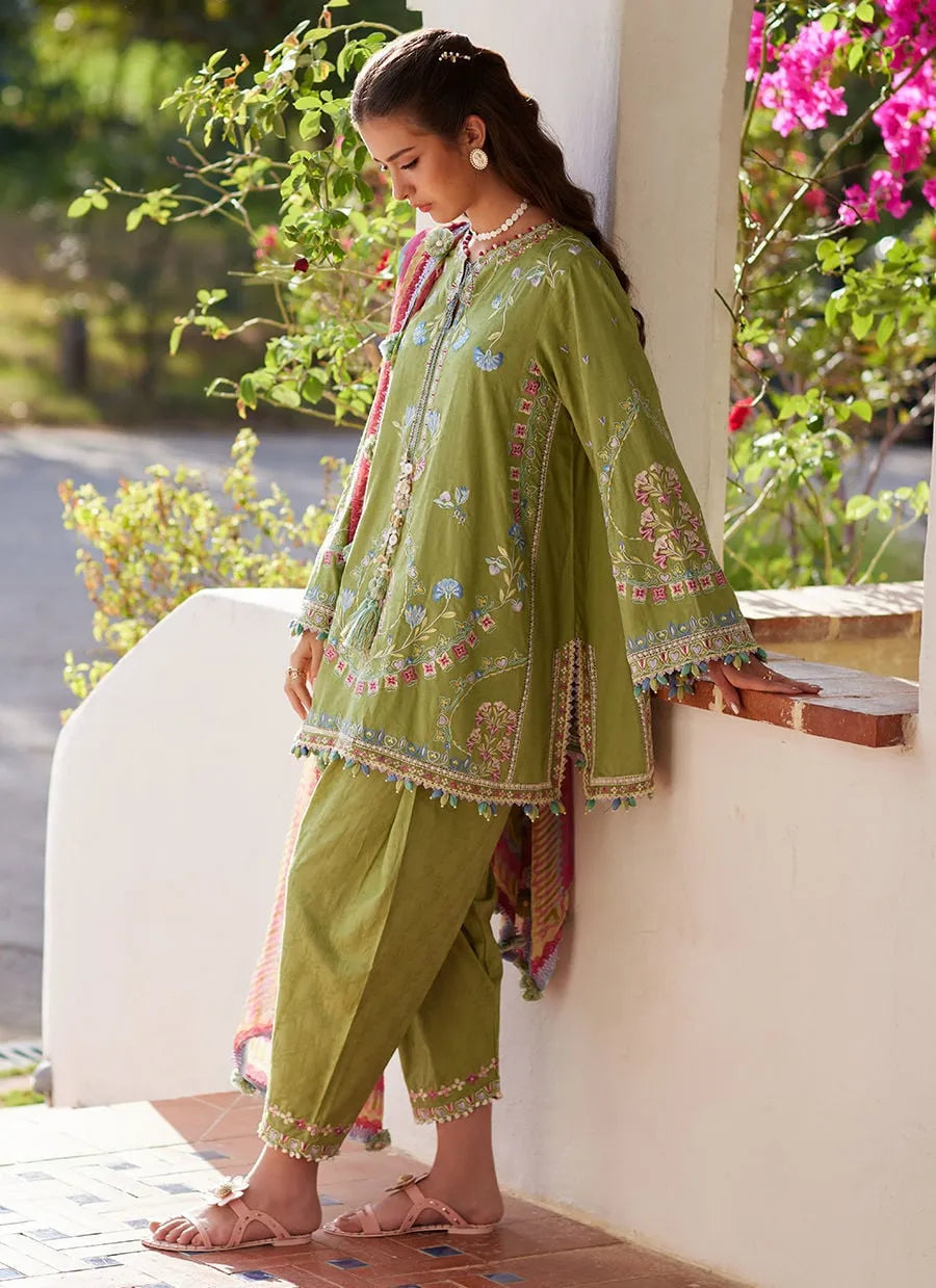 Farah Talib Aziz Luxury Lawn Unstitched '26 - Carmen Kiwi