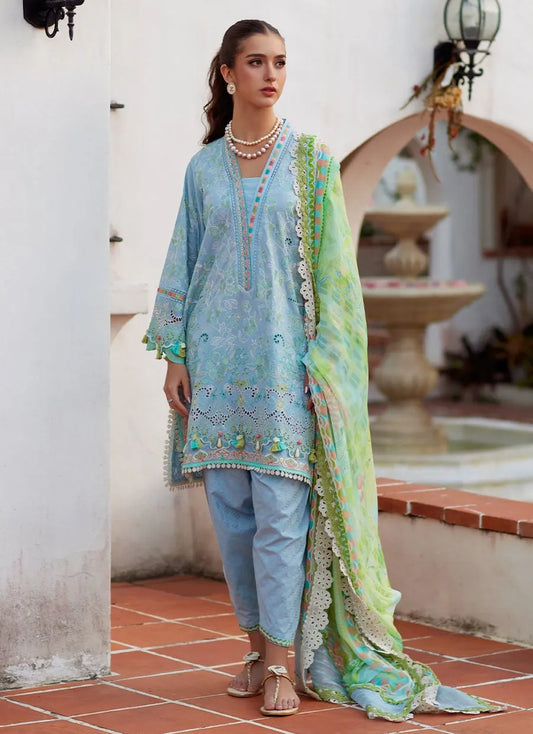 Farah Talib Aziz Luxury Lawn Unstitched '26 - Sienna Sky Blue