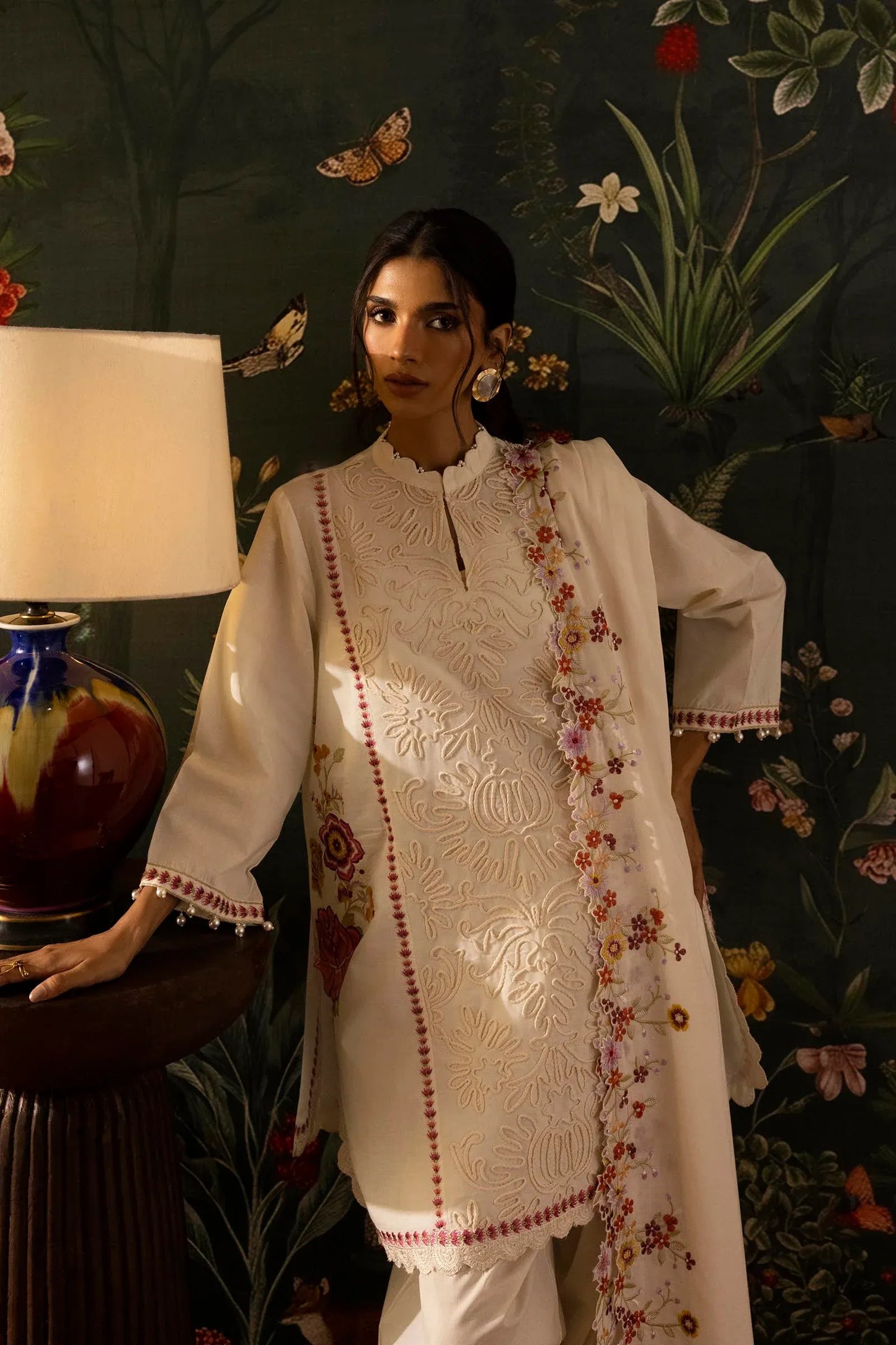 Sana Safinaz Eid Edit '26 - Stitched Embroidered Lawn Shirt+ Shalwar | Ss26sge419p2t