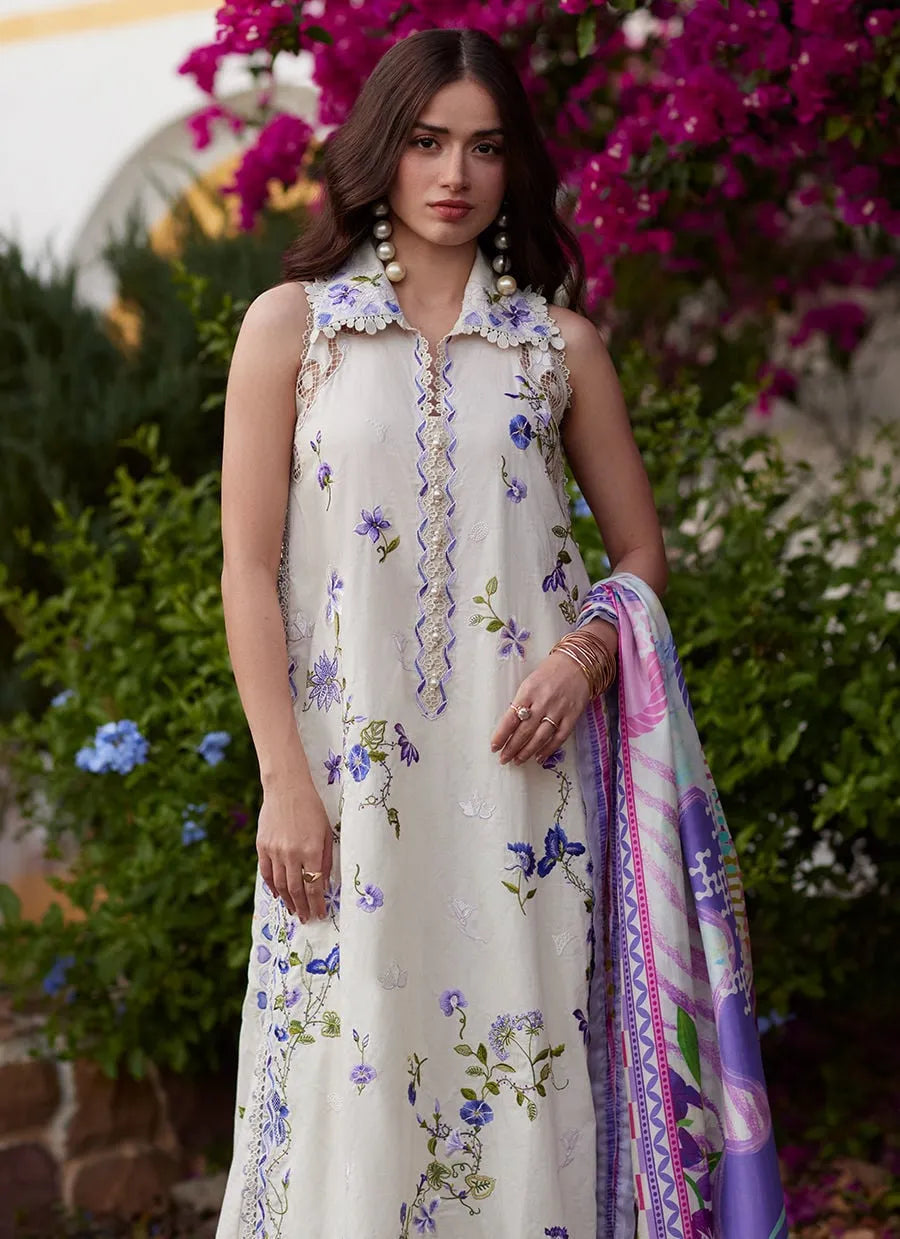 Farah Talib Aziz Luxury Lawn Unstitched '26 - Evita Ivory