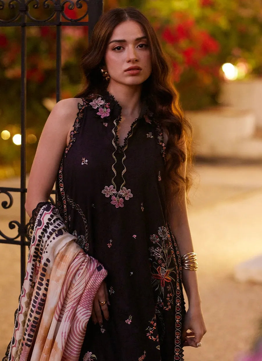 Farah Talib Aziz Luxury Lawn Unstitched '26 - Blanca Black