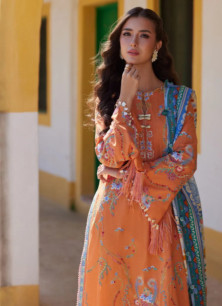 Farah Talib Aziz Luxury Lawn Unstitched '26 - Lucia Burnt Orange
