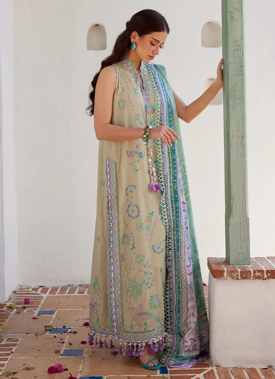 Farah Talib Aziz Luxury Lawn Unstitched '26 - Valeria Olive