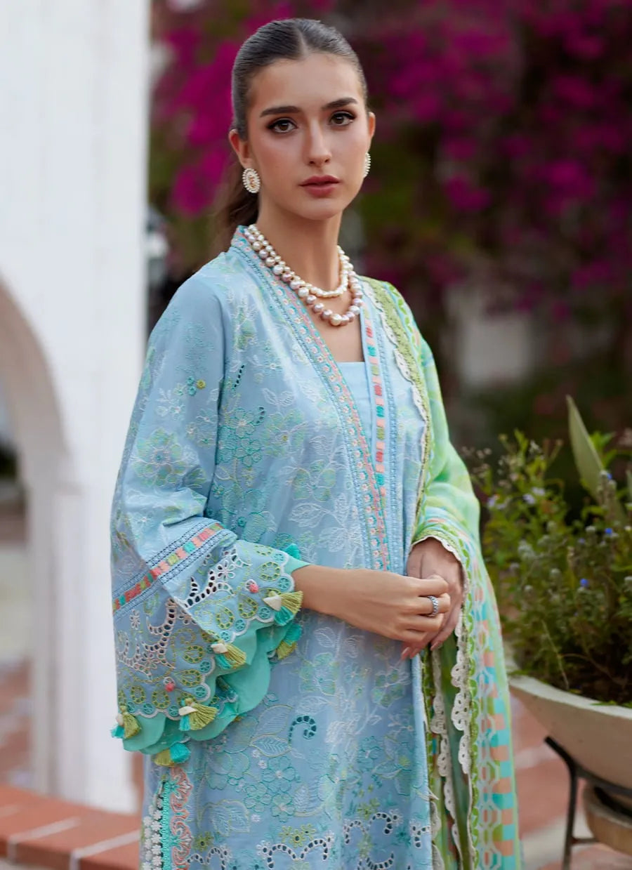 Farah Talib Aziz Luxury Lawn Unstitched '26 - Sienna Sky Blue