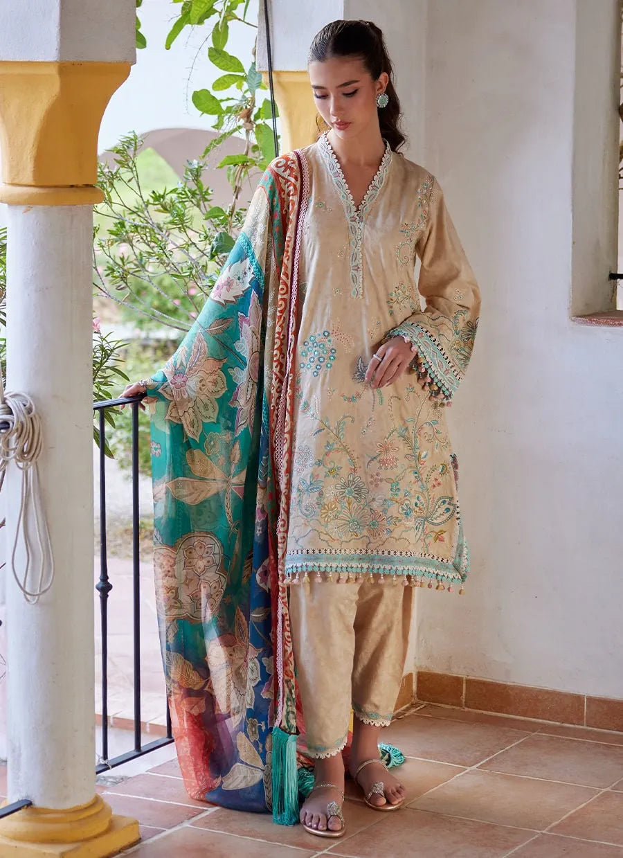 Farah Talib Aziz Luxury Lawn Unstitched '26 - Isabella Sand