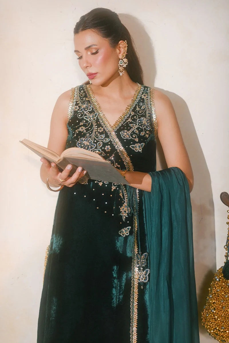 Ansab Jahangir Qissa Luxury Velvets '26 - Leher Angarkha And Dupatta