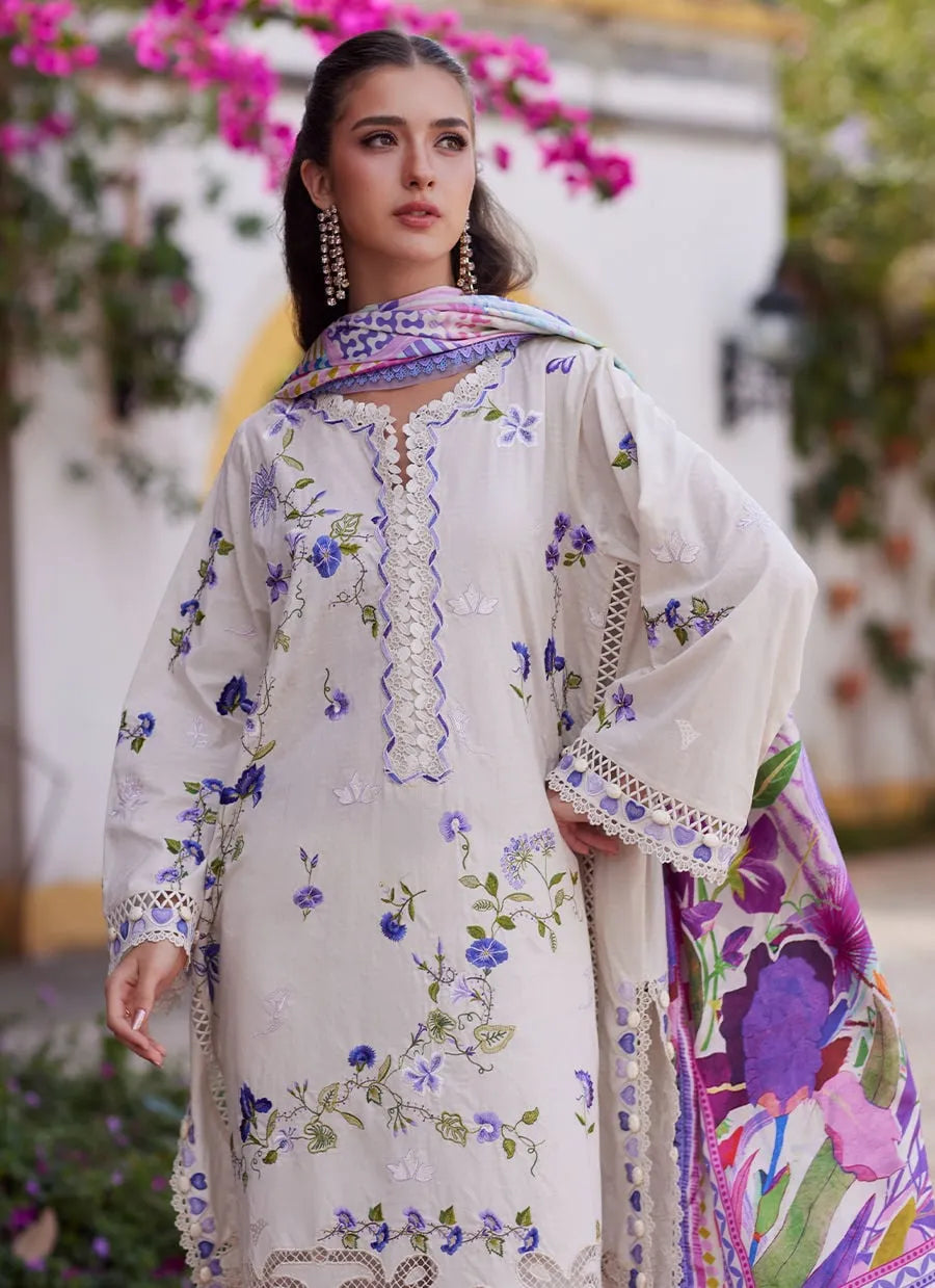 Farah Talib Aziz Luxury Lawn Unstitched '26 - Evita Ivory