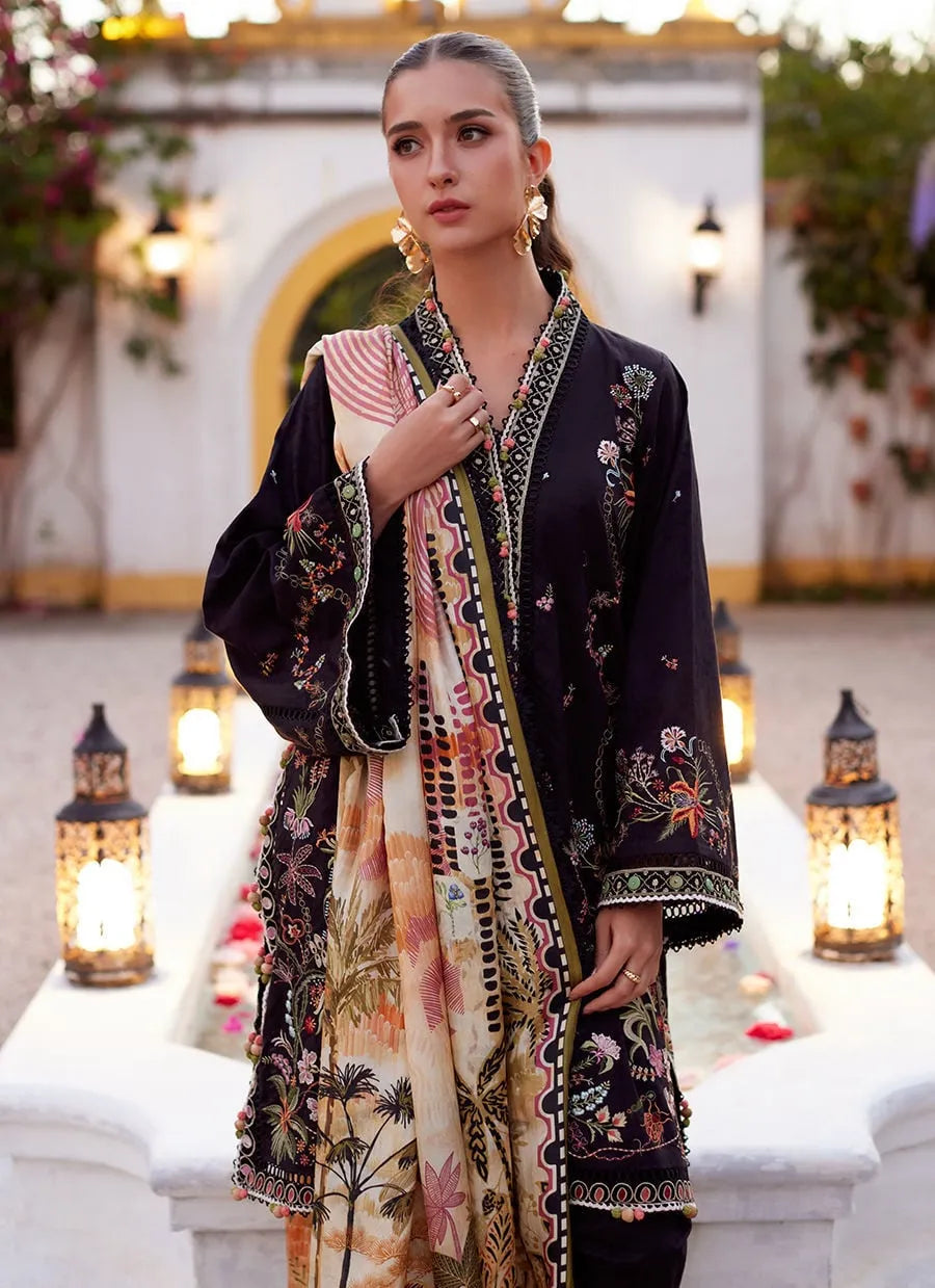 Farah Talib Aziz Luxury Lawn Unstitched '26 - Blanca Black