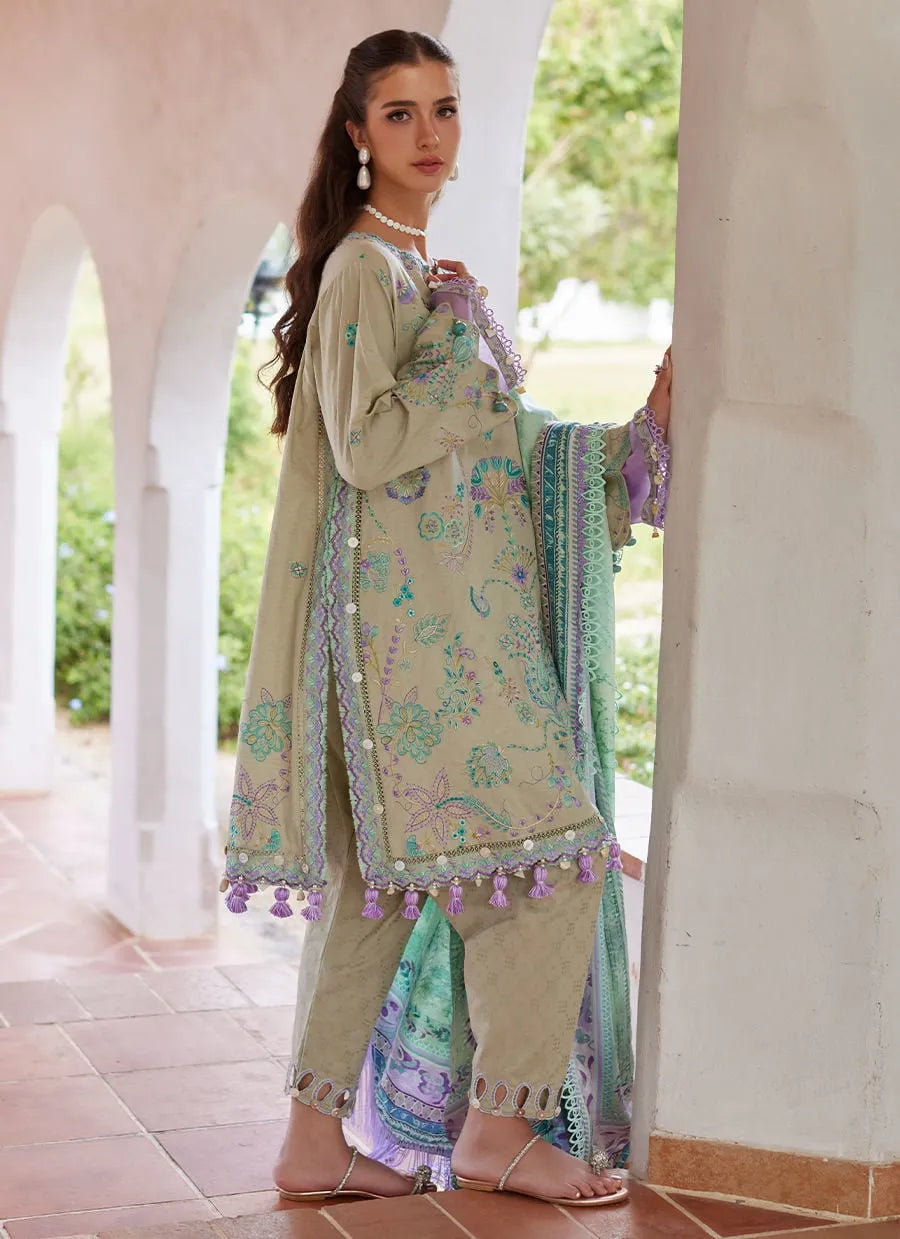 Farah Talib Aziz Luxury Lawn Unstitched '26 - Valeria Olive