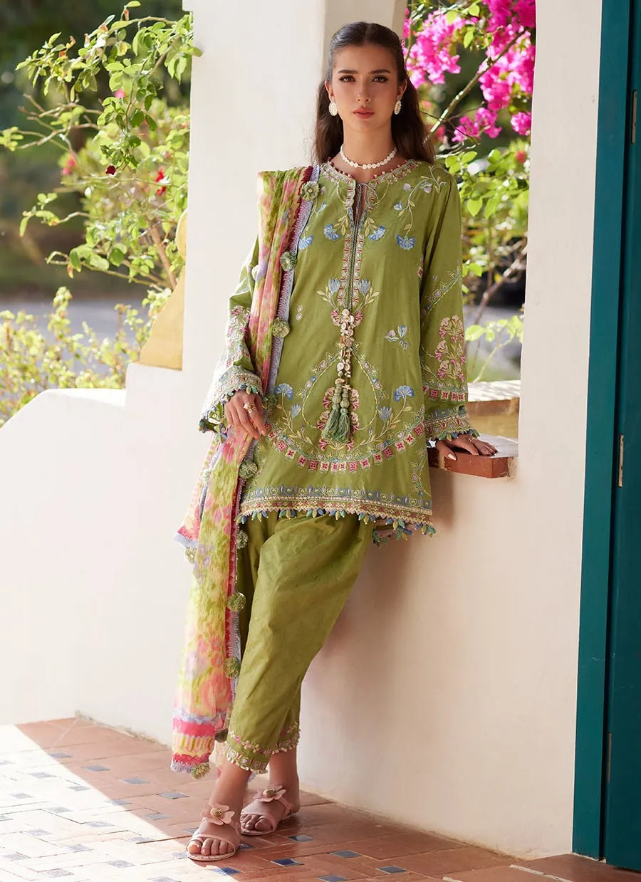 Farah Talib Aziz Luxury Lawn Unstitched '26 - Carmen Kiwi