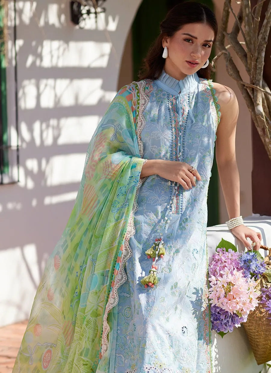 Farah Talib Aziz Luxury Lawn Unstitched '26 - Sienna Sky Blue