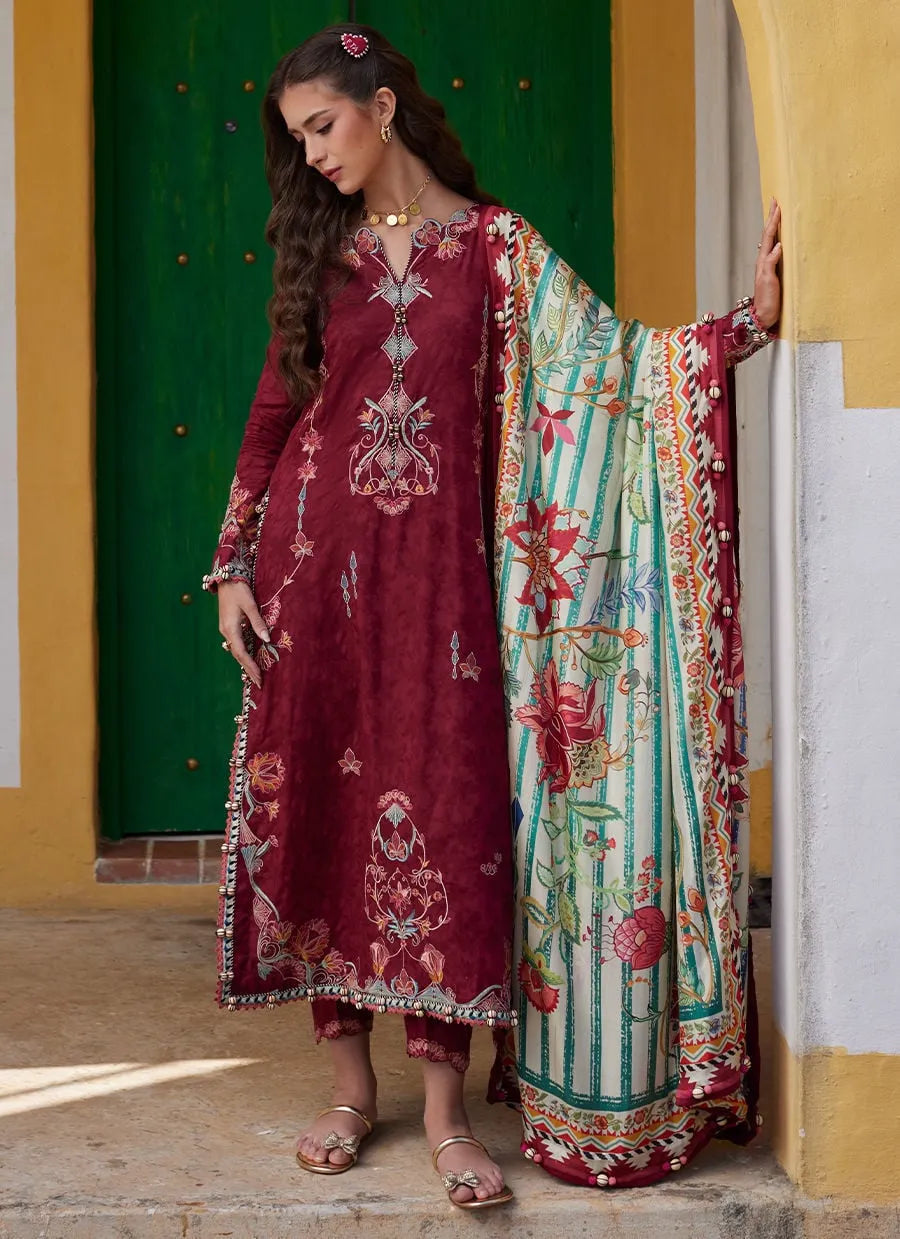 Farah Talib Aziz Luxury Lawn Unstitched '26 - Sofia Scarlet