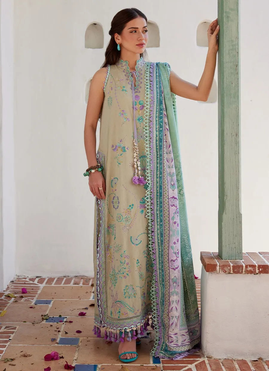 Farah Talib Aziz Luxury Lawn Unstitched '26 - Valeria Olive