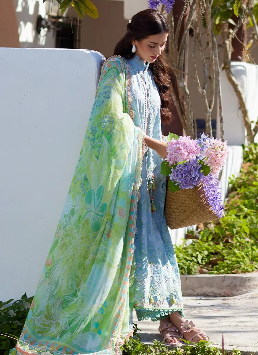 Farah Talib Aziz Luxury Lawn Unstitched '26 - Sienna Sky Blue