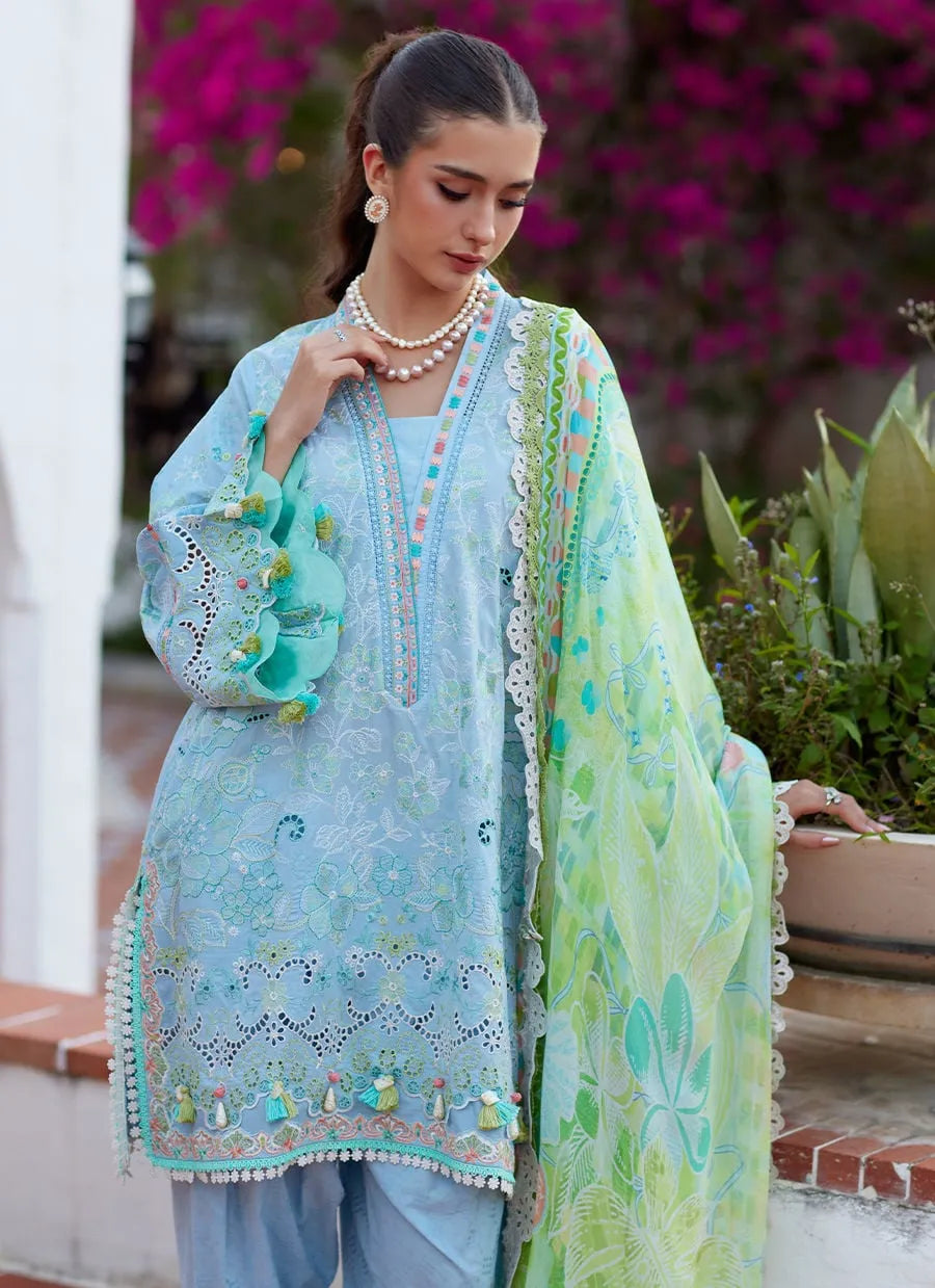 Farah Talib Aziz Luxury Lawn Unstitched '26 - Sienna Sky Blue