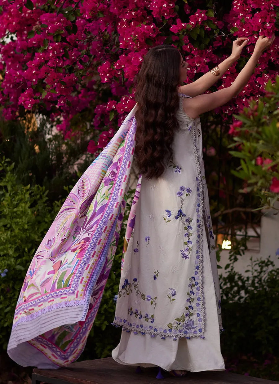 Farah Talib Aziz Luxury Lawn Unstitched '26 - Evita Ivory