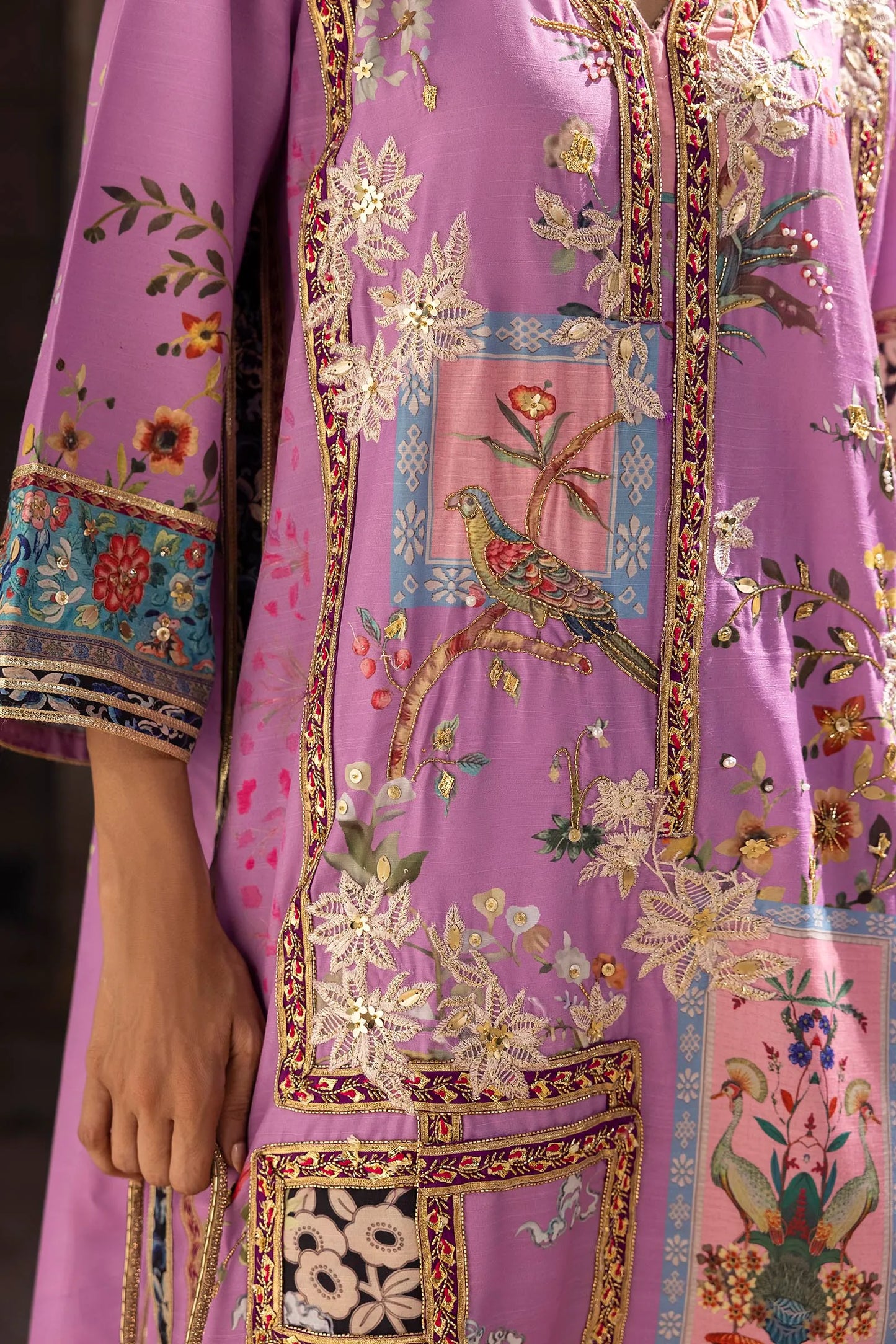 Sana Safinaz Eid Edit '26 - Stitched Embroidered Raw Silk Suit | Ss26nur004p3