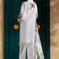 Unstitched 3 Piece Lawn Suit - White Floral