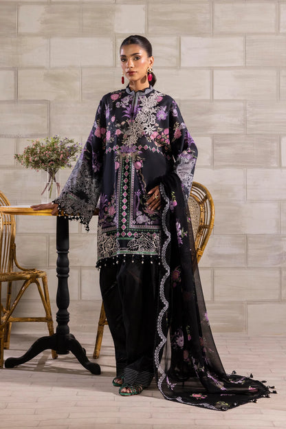 Unstitched 3 Piece Lawn Suit - Black