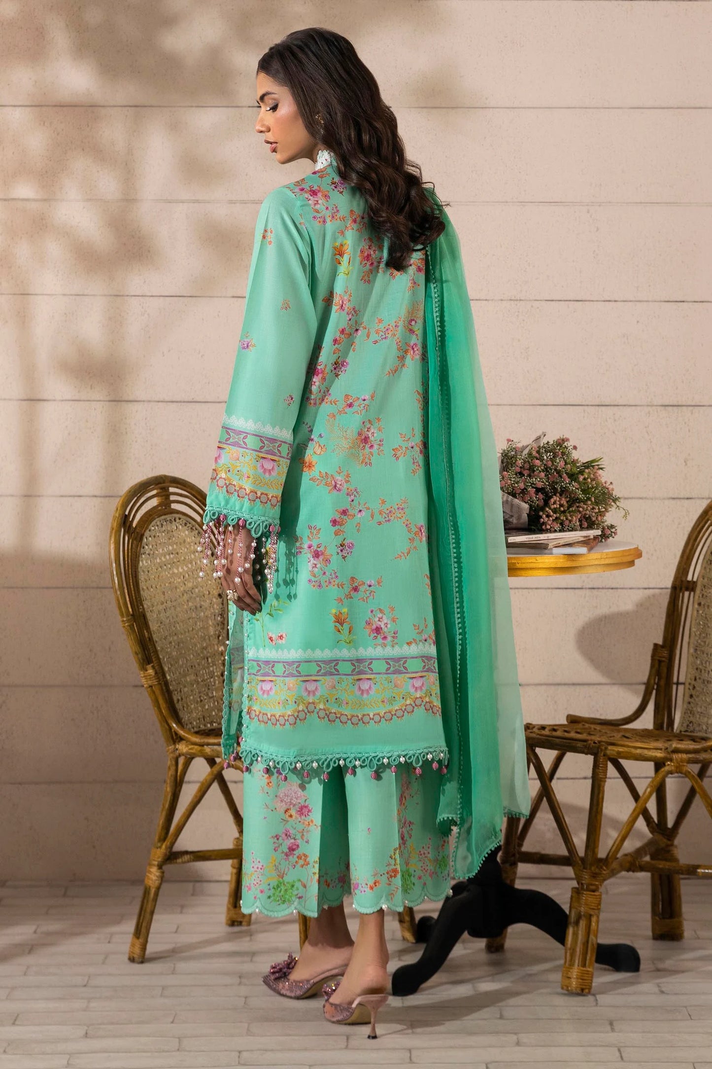 Unstitched 3 Piece Lawn Suit - Green