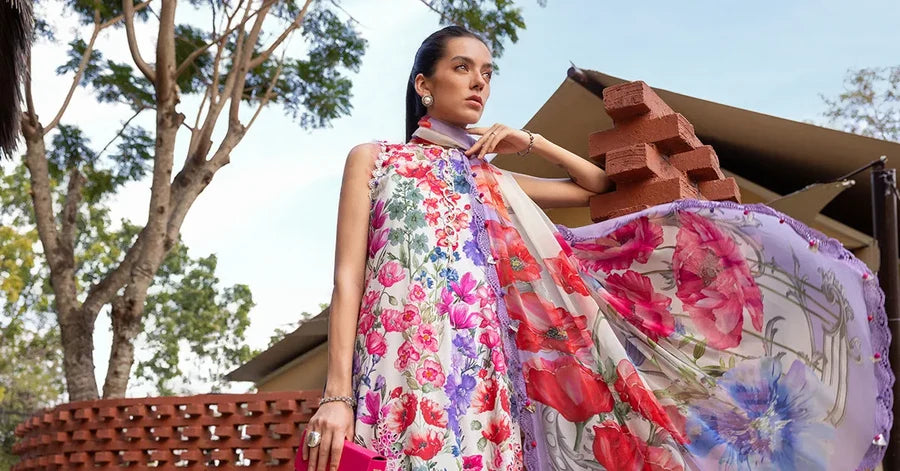 Maria.B M Prints '26 - 3 Piece Unstitched Embroidered Lawn Suit | MPT-2902-A