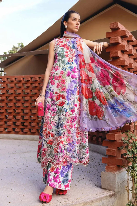 Maria.B M Prints '26 - 3 Piece Unstitched Embroidered Lawn Suit | MPT-2902-A