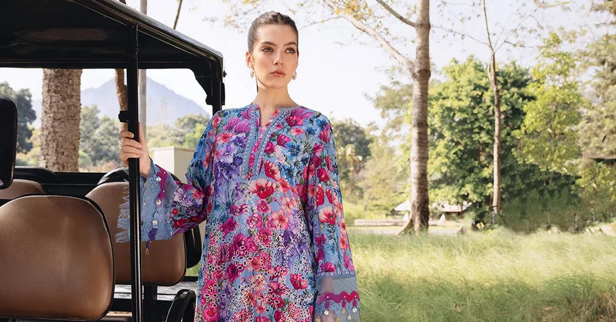 Maria.B M Prints '26 - 3 Piece Unstitched Embroidered Lawn Suit | MPT-2902-B