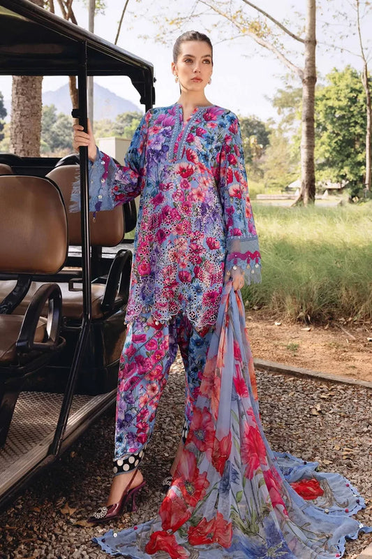 Maria.B M Prints '26 - 3 Piece Unstitched Embroidered Lawn Suit | MPT-2902-B
