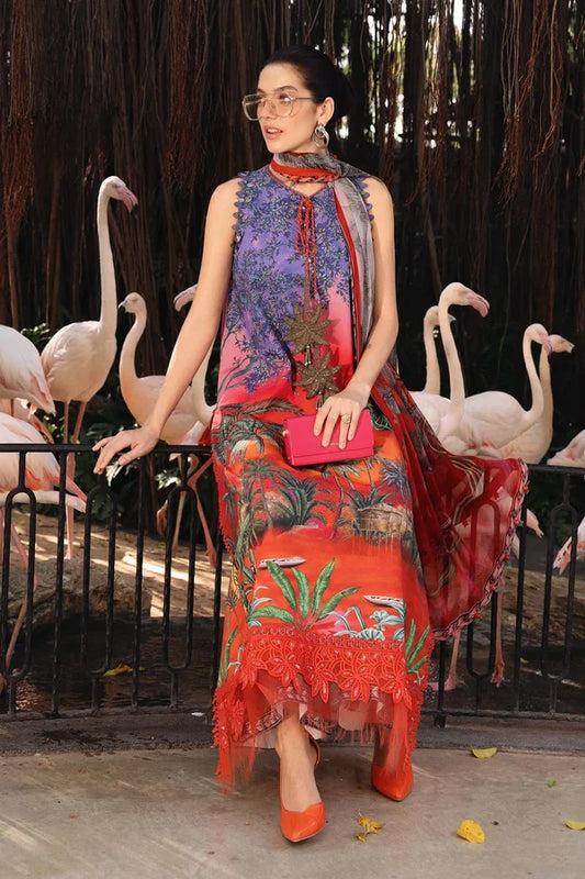 Maria.B M Prints '26 - 3 Piece Unstitched Embroidered Lawn Suit | MPT-2907-B