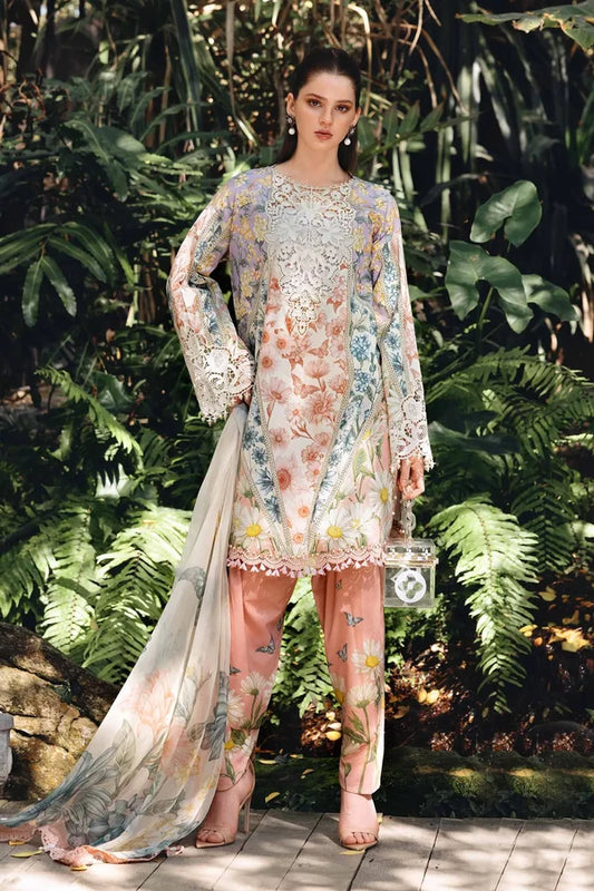 Maria.B M Prints '26 - 3 Piece Unstitched Embroidered Lawn Suit | MPT-2910-B