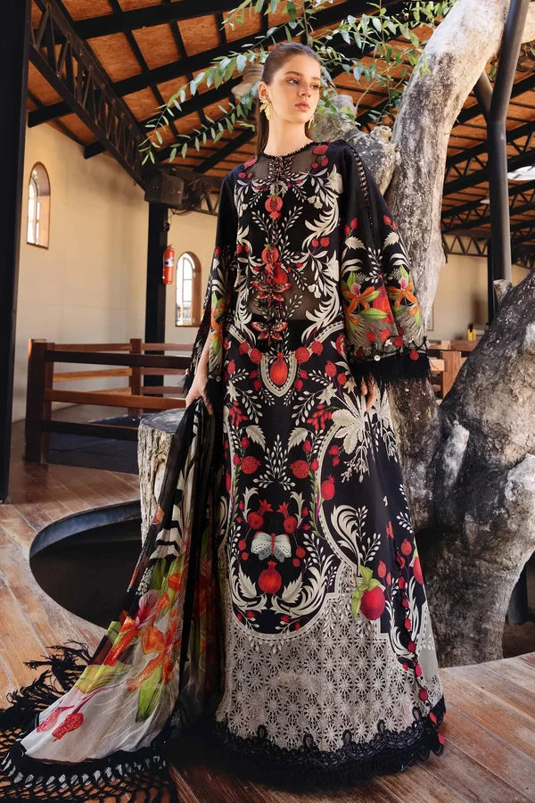 Maria.B M Prints '26 - 3 Piece Unstitched Embroidered Lawn Suit | MPT-2912-B