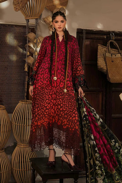 Maria.B M Prints '26 - 3 Piece Unstitched Embroidered Linen Suit | MPT-3101-A