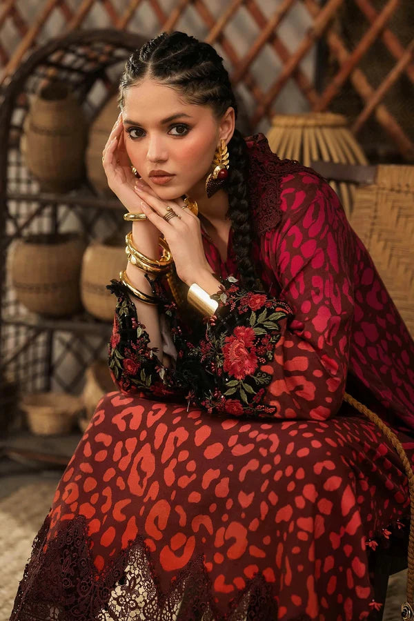Maria.B M Prints '26 - 3 Piece Unstitched Embroidered Linen Suit | MPT-3101-A
