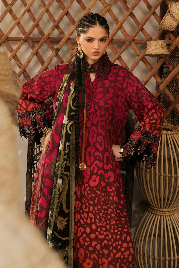 Maria.B M Prints '26 - 3 Piece Unstitched Embroidered Linen Suit | MPT-3101-A