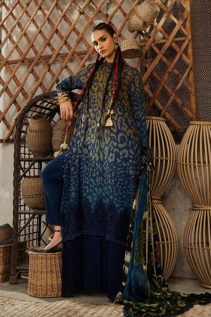 Maria.B M Prints '26 - 3 Piece Unstitched Embroidered Linen Suit | MPT-3101-B