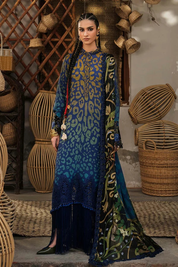 Maria.B M Prints '26 - 3 Piece Unstitched Embroidered Linen Suit | MPT-3101-B