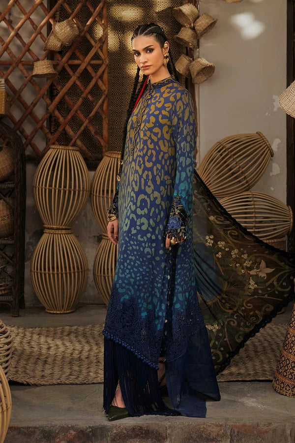 Maria.B M Prints '26 - 3 Piece Unstitched Embroidered Linen Suit | MPT-3101-B