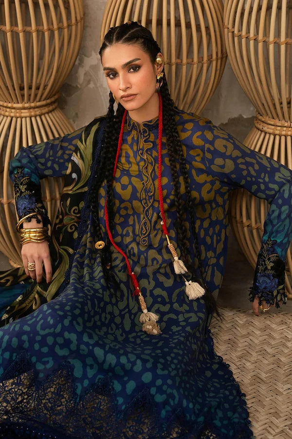 Maria.B M Prints '26 - 3 Piece Unstitched Embroidered Linen Suit | MPT-3101-B