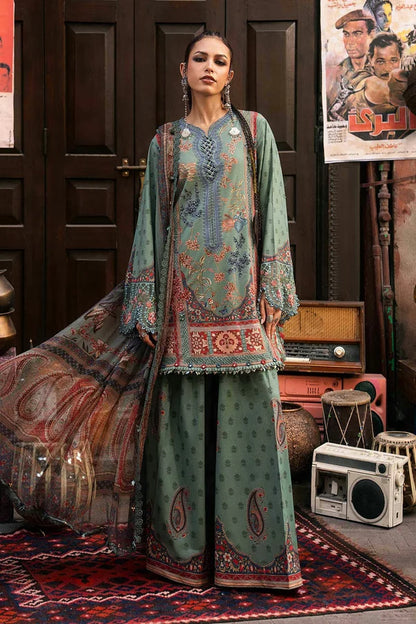 Maria.B M Prints '26 - 3 Piece Unstitched Embroidered Cambric Suit | MPT-3102-A