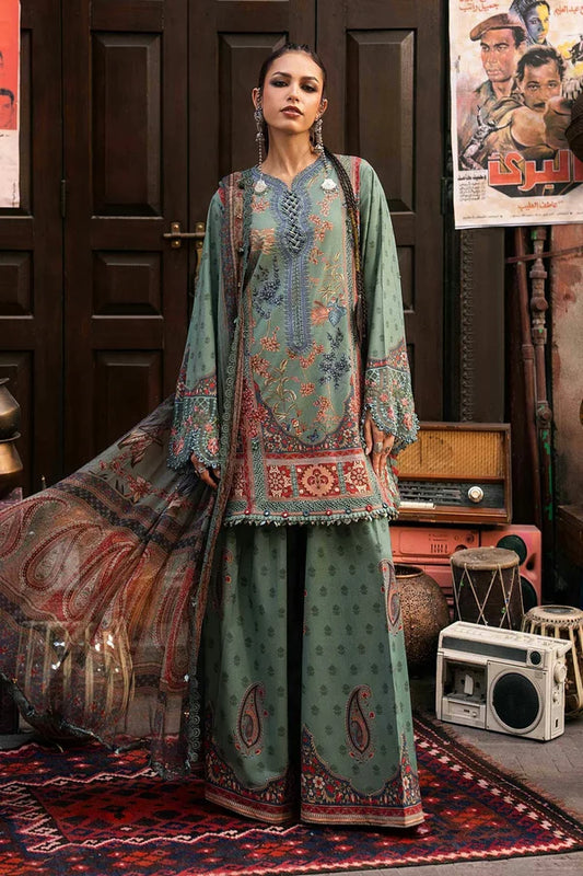 Maria.B M Prints '26 - 3 Piece Unstitched Embroidered Cambric Suit | MPT-3102-A