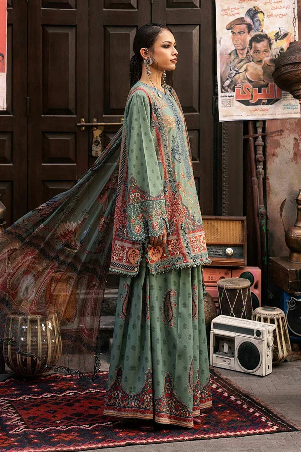 Maria.B M Prints '26 - 3 Piece Unstitched Embroidered Cambric Suit | MPT-3102-A