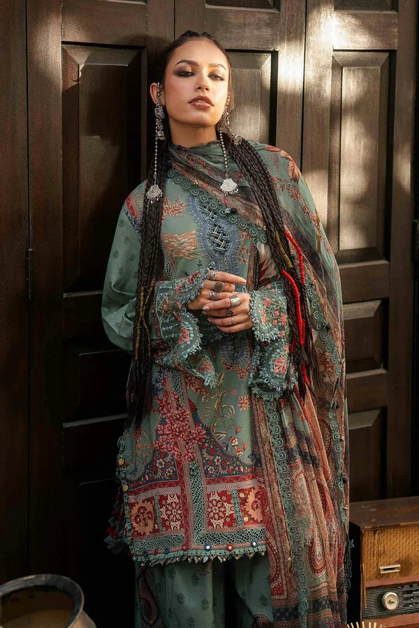 Maria.B M Prints '26 - 3 Piece Unstitched Embroidered Cambric Suit | MPT-3102-A